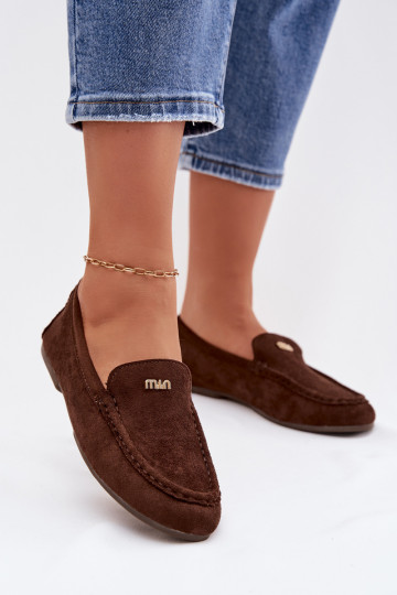 Mocassins pour femmes avec des détails dorés couleur chocolat Sarivelle 2