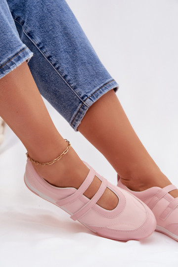 Ballerines pour femmes de style sportif avec des bandes couleur rose Farvessa