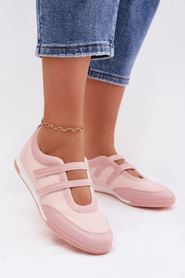 Ballerines pour femmes de style sportif avec des bandes couleur rose Farvessa 2