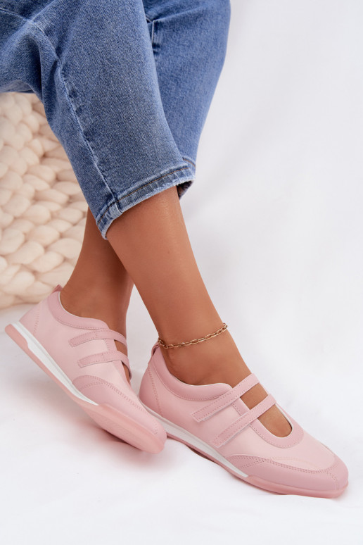 Style sportif Ballerines Féminin avec des bandes couleur rose Farvessa