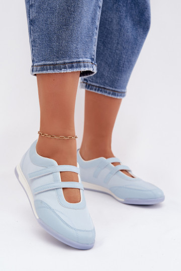 Ballerines pour femmes de style sportif avec des bandes couleur bleue Farvessa 2