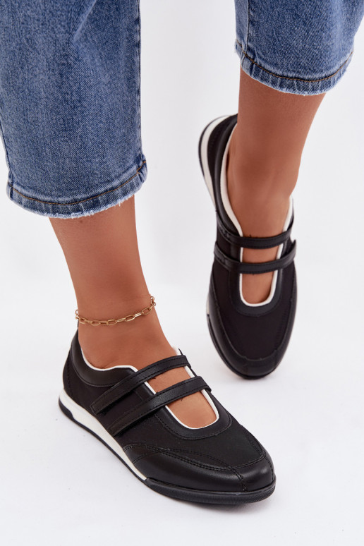 Style sportif Ballerines Féminin avec des bandes couleur noire Farvessa