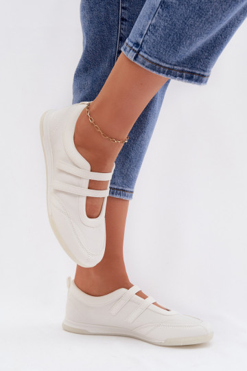 Style sportif Ballerines Féminin avec des bandes couleur blanche Farvessa