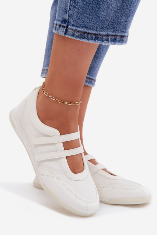 Style sportif Ballerines Féminin avec des bandes couleur blanche Farvessa