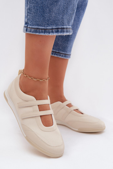 Ballerines beiges de style sportif avec des lanières Farvessa