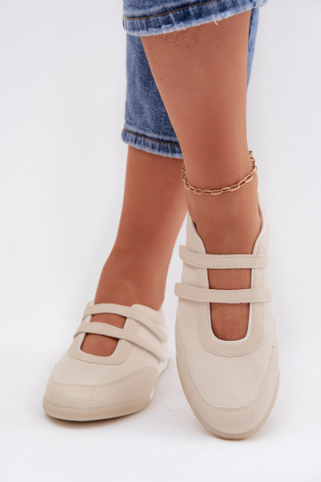 Style sportif Ballerines Féminin avec des bandes beige Farvessa 2