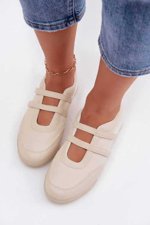 Style sportif Ballerines Féminin avec des bandes beige Farvessa