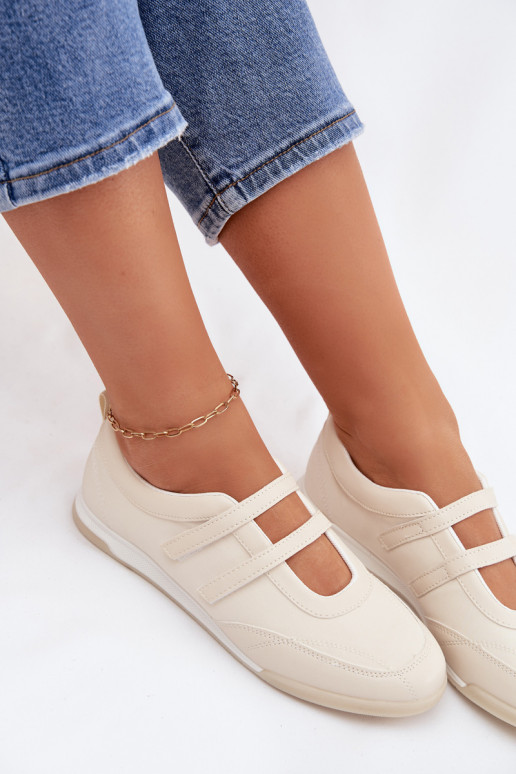 Style sportif Ballerines Féminin avec des bandes beige Farvessa