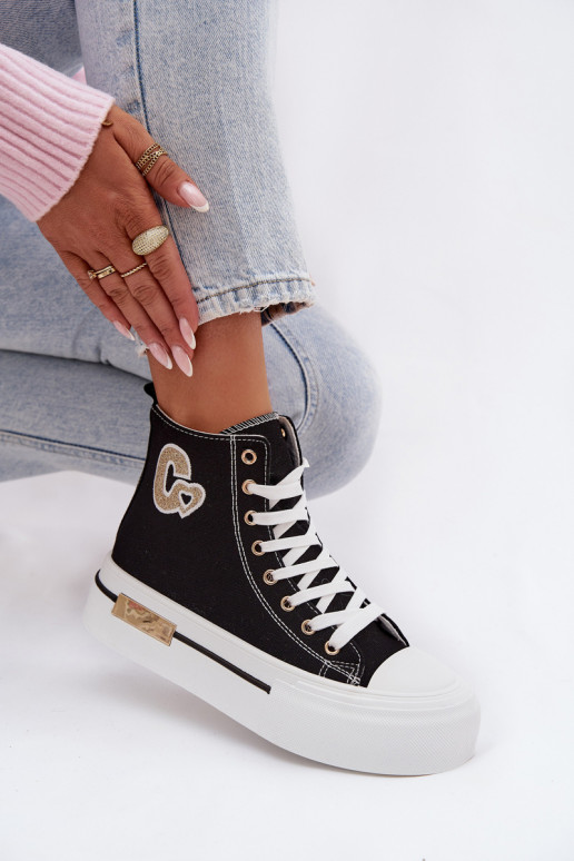 Sandales à plateforme noires Meloria