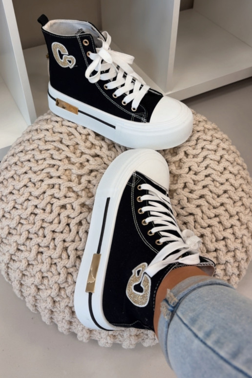 Sandales à plateforme noires Meloria