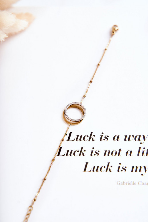 Féminin Élégant Un bracelet avec de beaux détails Et des zircons couleur dorée