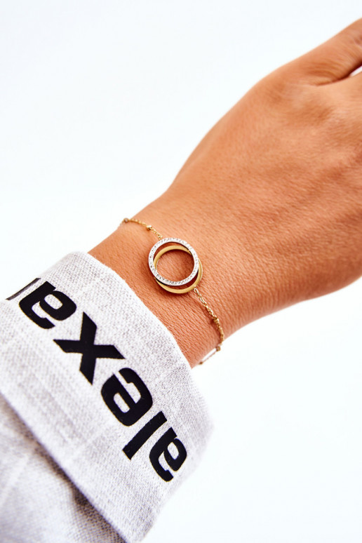 Féminin Élégant Un bracelet avec de beaux détails Et des zircons couleur dorée