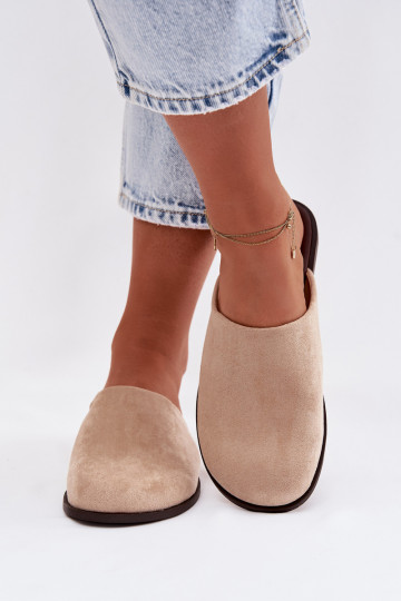 Chaussons femme en simili daim couleur sable « Veronelle » 2