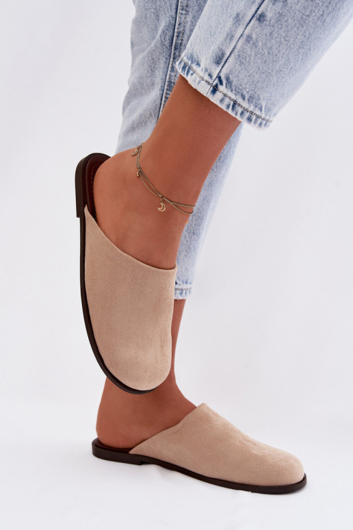 Chaussons Appartement pour femmesen daim écologiqueu beige Veronelle