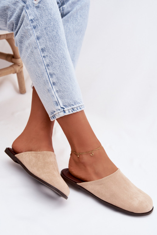 Chaussons Appartement pour femmesen daim écologiqueu beige Veronelle