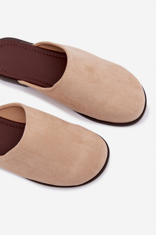 Chaussons Appartement pour femmesen daim écologiqueu beige Veronelle