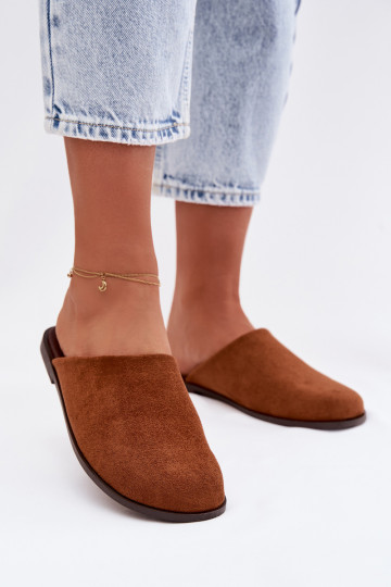 Chaussons femme en simili daim couleur brune « Veronelle » 2