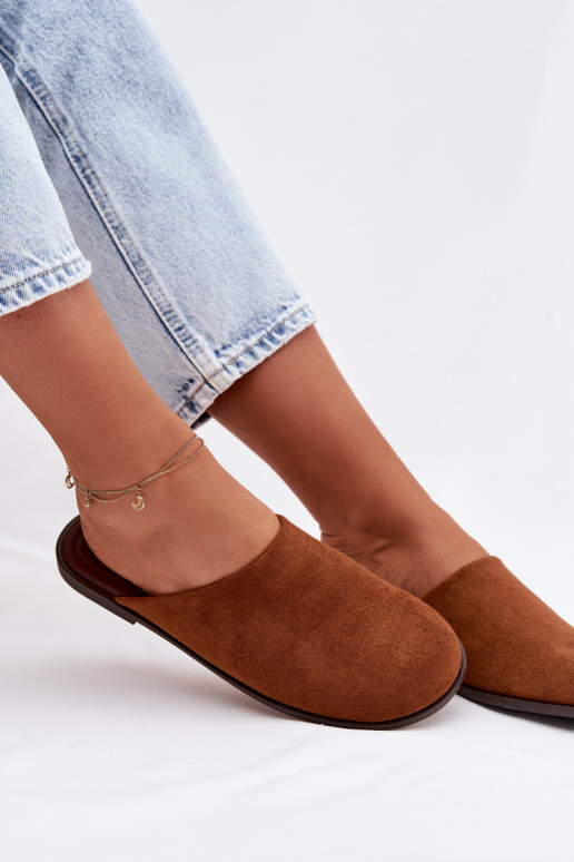 Chaussons Appartement pour femmesen daim écologiqueu marron Veronelle