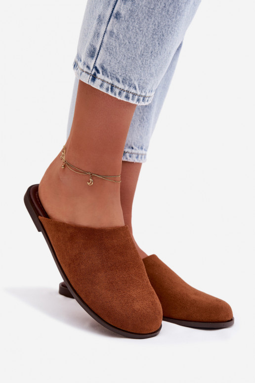 Chaussons Appartement pour femmesen daim écologiqueu marron Veronelle