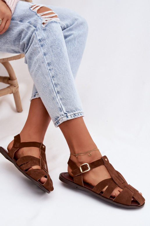 Sandales pour femmes Rzymianki isocèle marron Belanessa