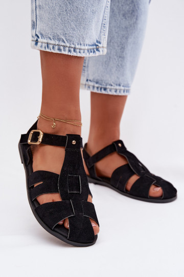 Sandales pour femmes Rzymianki isocèle couleur noire Belanessa
