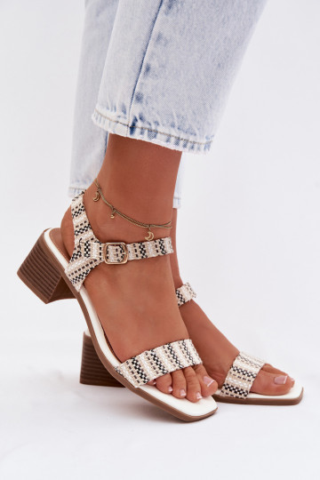 Sandales avec plateforme de couleur blanche Sabela