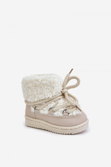 Bottines chaudes pour enfants avec sangles couleur sable Asija