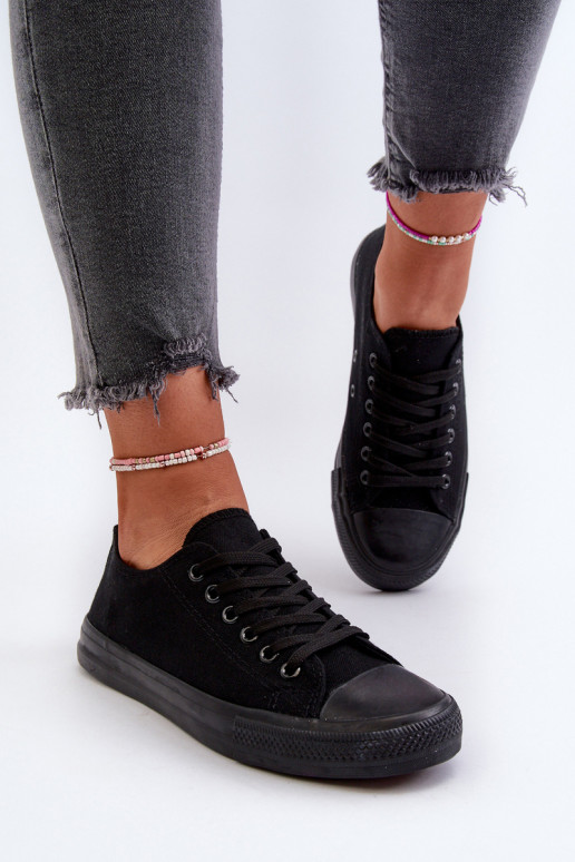 Baskets modèle classique Faible couleur noire Caelira