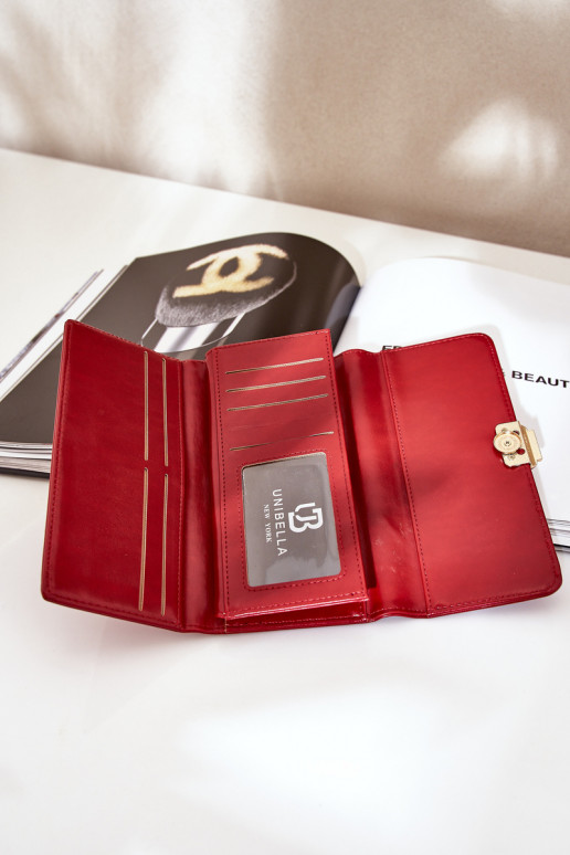 Eko Cuir Gładki Portefeuille femme couleur rouge Erolia