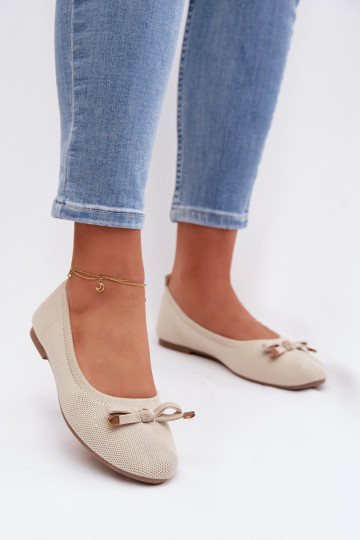 Ballerines avec des rubans beige Amelivra 2