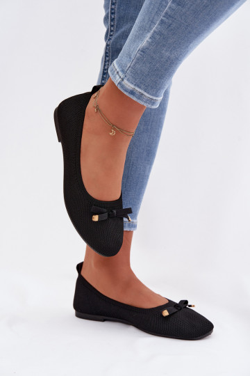 Ballerines avec des rubans couleur noire Amelivra