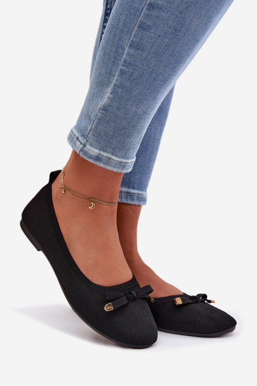 Ballerines avec des rubans couleur noire Amelivra