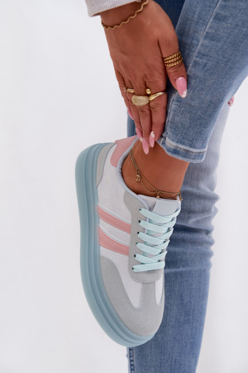Chaussures modèle baskets Féminin avec une plateforme couleur bleue Galleria 2