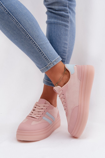 Baskets de sport pour femmes avec plateforme, roses, Galleria