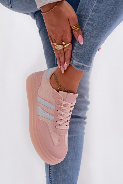 Chaussures modèle baskets Féminin avec une plateforme couleur rose Galleria