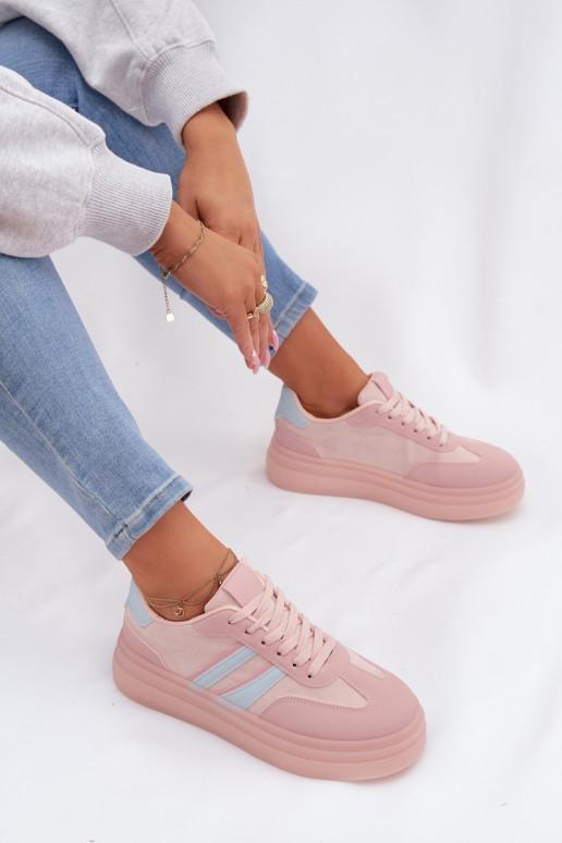 Chaussures modèle baskets Féminin avec une plateforme couleur rose Galleria