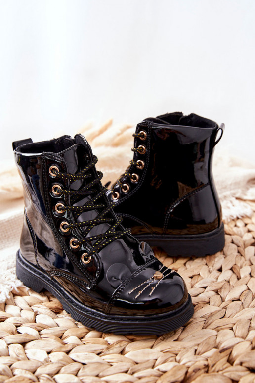 réchauffer Bottines de travail avec fermetures éclair couleur noire Mousie