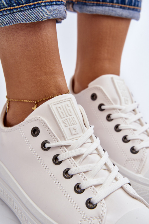 Faible Chaussures de loisirs réchauffer couleur blanche Big Star MM274029