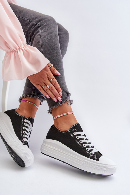 Chaussures de loisirs avec une plateforme couleur noire Amyete