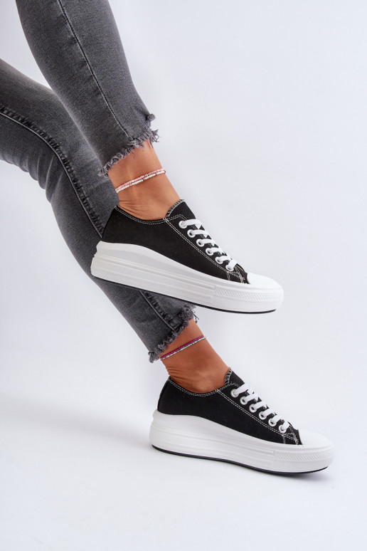 Chaussures de loisirs avec une plateforme couleur noire Amyete