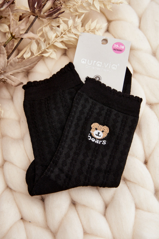 À motifs Chaussettes Avec l ours couleur noire - Modèle 2