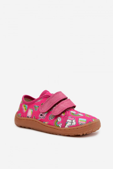 Pantoufles pour enfants Barefoot Froddo Canvas G1700440-10 couleur rose