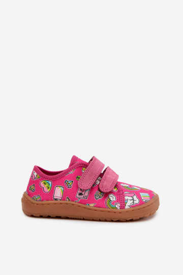 Pantoufles pour enfants Barefoot Froddo Canvas G1700440-10 couleur rose 2