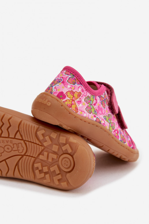 Chaussons Puéril Barefoot Papillons Froddo Canvas G1700440-11 couleur rose