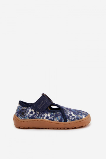 Chaussons Puéril avec attaches adhésives Barefoot Des balles Froddo Cannvas G1700439-5 couleur bleue 2