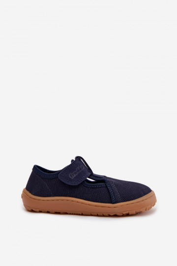 Pantoufles avec fermetures Velcro Barefoot Froddo Canvas G1700439 couleur bleu foncé 2