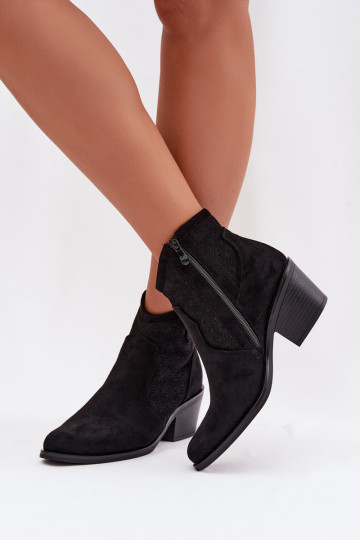 Bottes ajourées Féminin avec des talons S.Barski HY61-8013 couleur noire 2