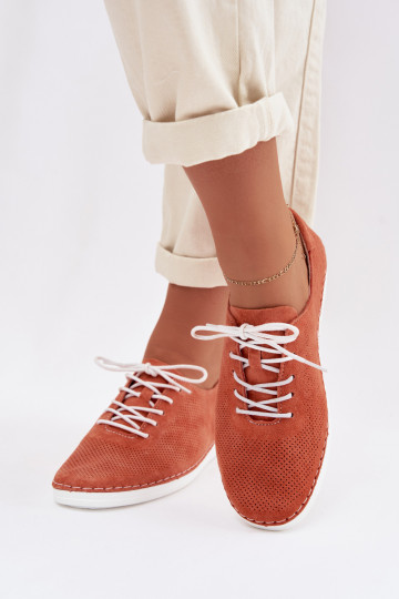 chaussures FémininActivéturalnego en daimu S.Barski LR61-7080 couleur orange 2