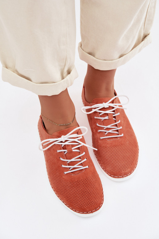 chaussures FémininActivéturalnego en daimu S.Barski LR61-7080 couleur orange