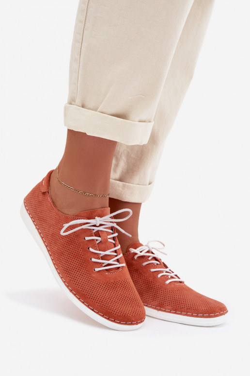 chaussures FémininActivéturalnego en daimu S.Barski LR61-7080 couleur orange